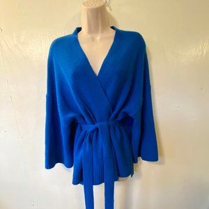 Anthropologie Blue Wrap Cardigan
